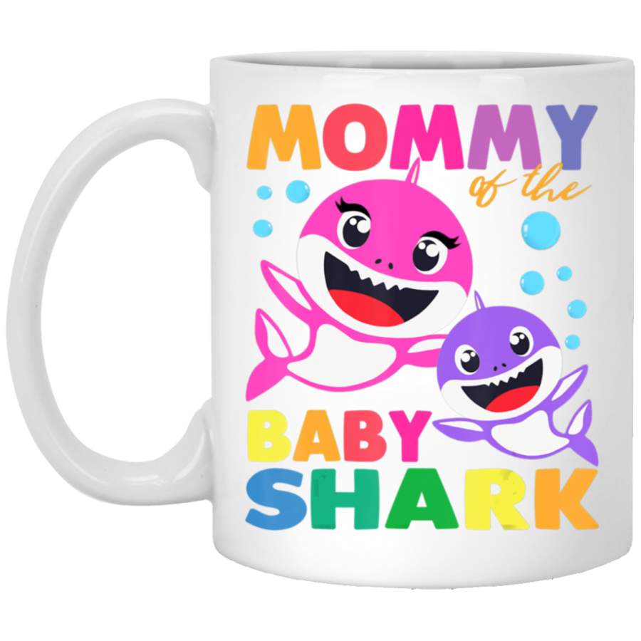 Mommy Of The Baby Shark Birthday Mommy Shark Mother’s Day White Mug