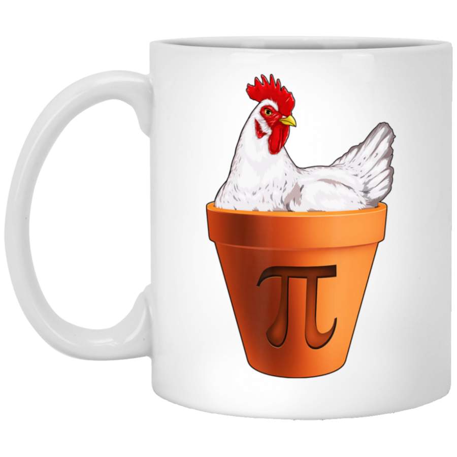 Chicken Pot PI Day Gift Men Women Kids Math White Mug