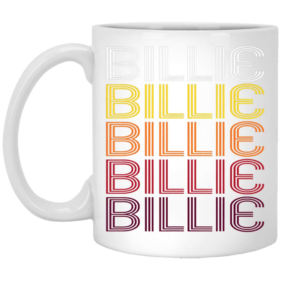 Billie Retro Wordmark Pattern – Vintage Style T- White Mug