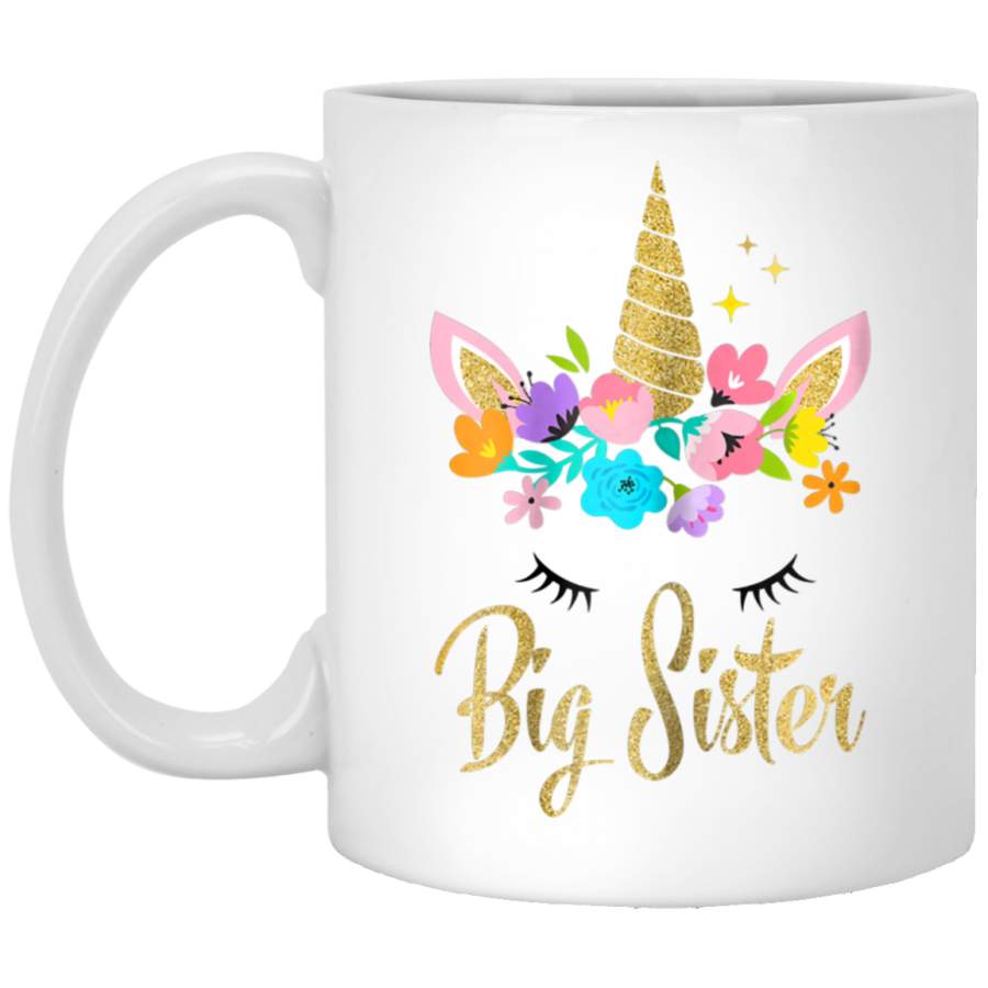 Kids Unicorn Big Sister I’m Going to be a Big Sister White Mug