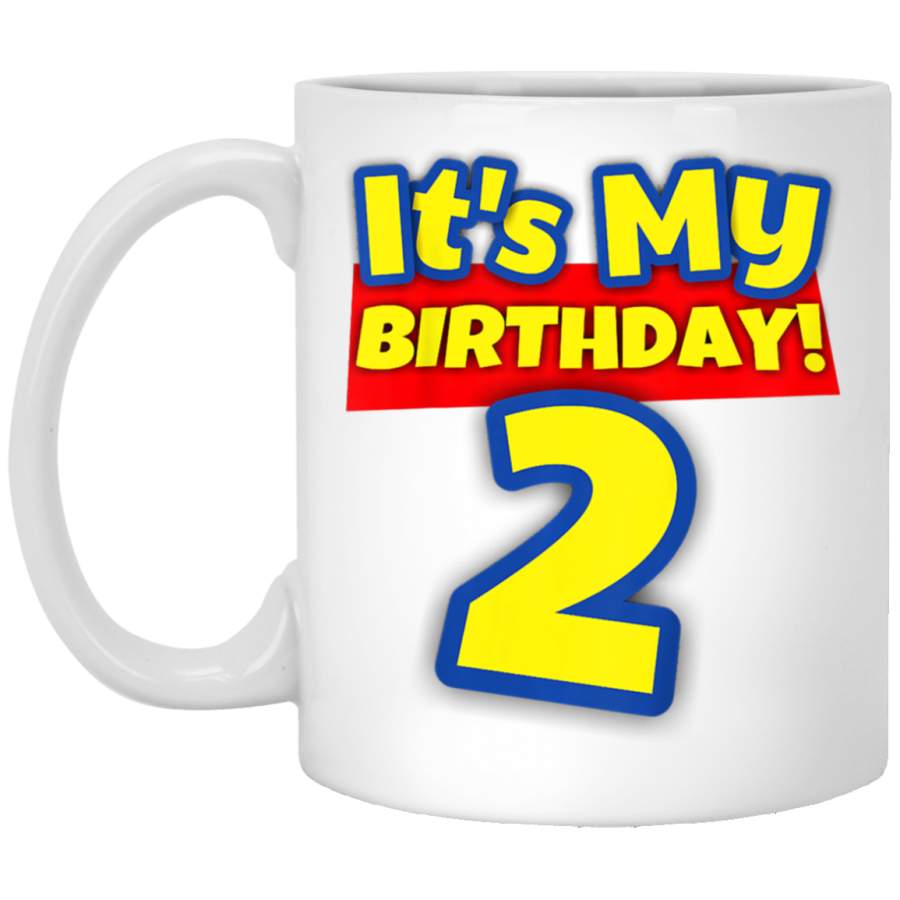 Kids 2 Year Old Birthday Boys and Girls It’s My Birthday White Mug