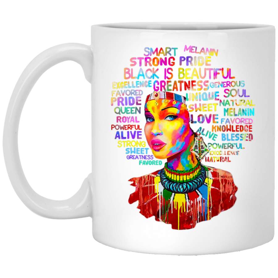 Africa Afro Girl Black History Month Gift for Girls Women White Mug