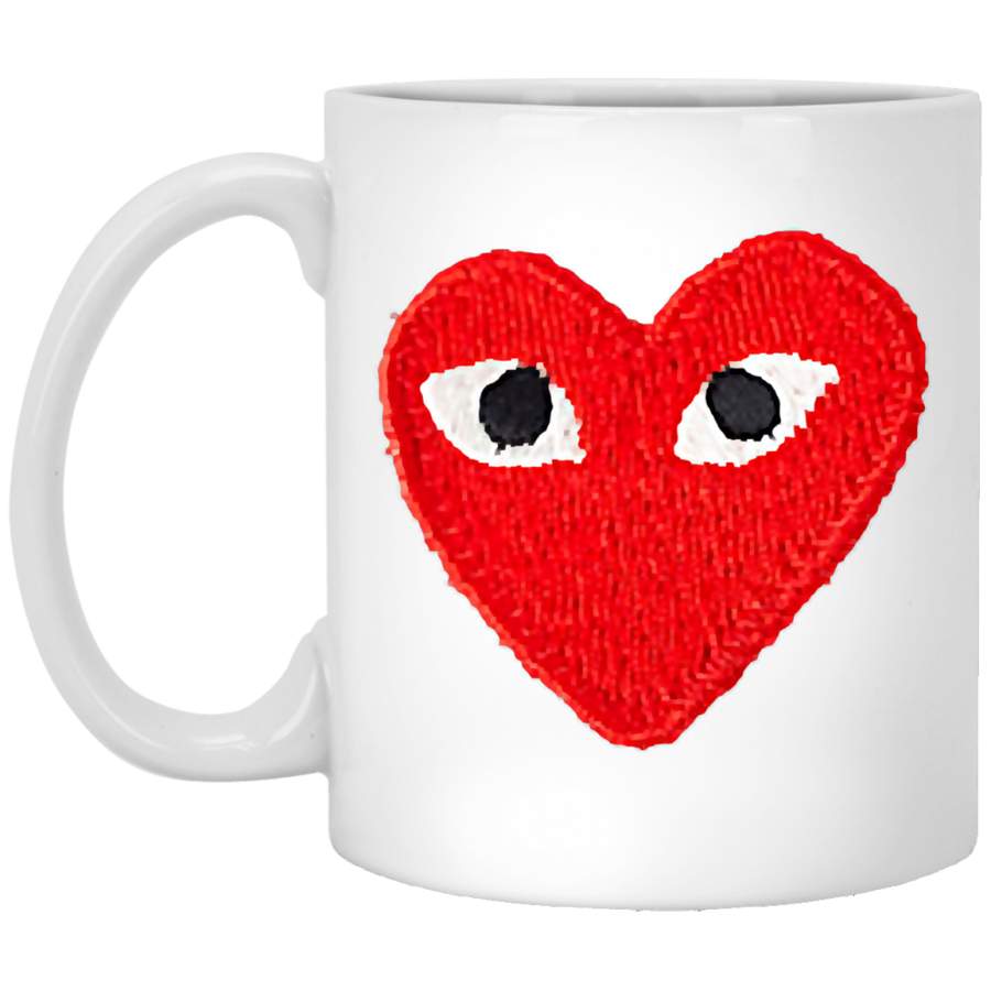 Heart Pocket Men Women Kids White Mug