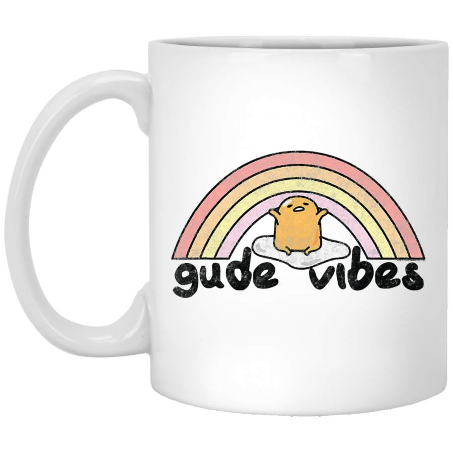 Gudetama Gude Vibes Good Vibes Rainbow White Mug