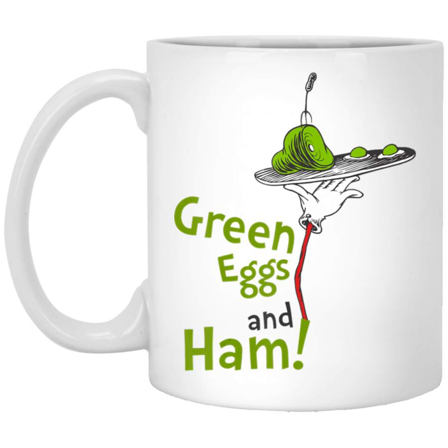 Dr. Seuss Green Eggs and Ham Title White Mug