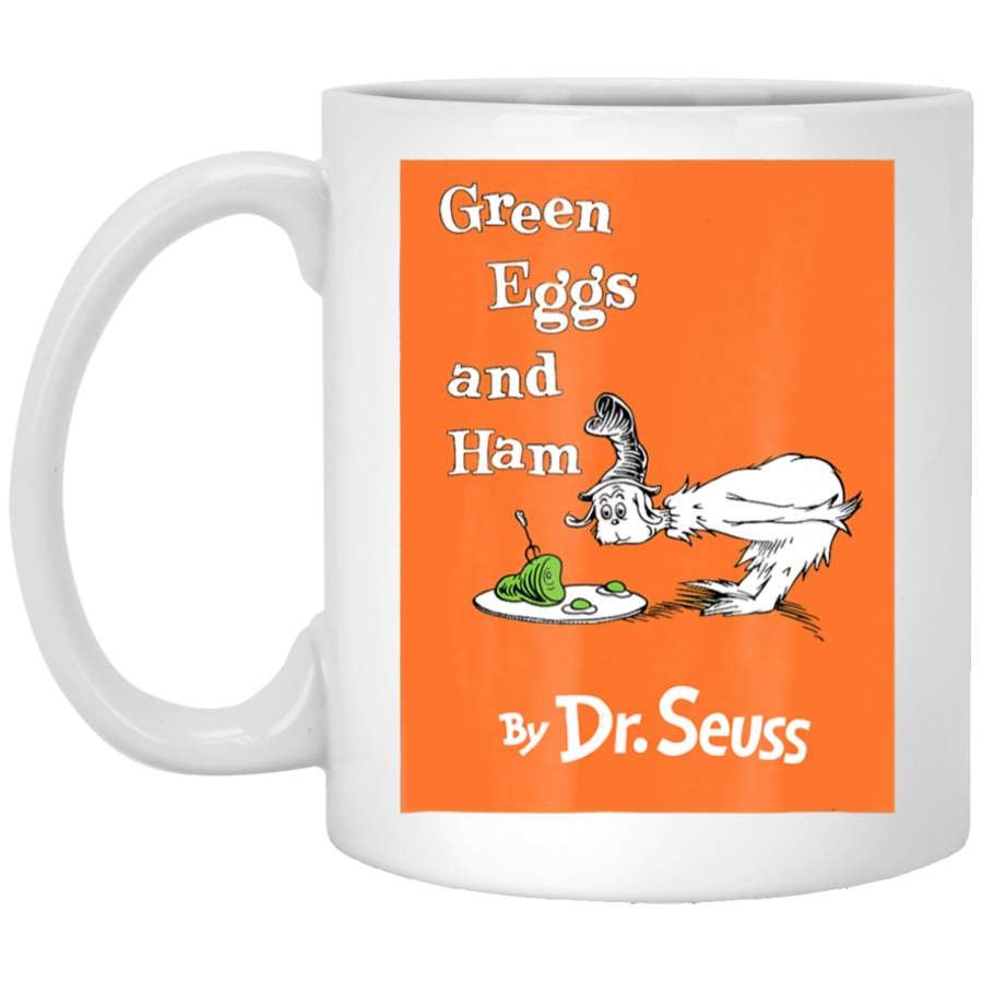 Dr. Seuss Green Eggs and Ham Book Cover T- White Mug