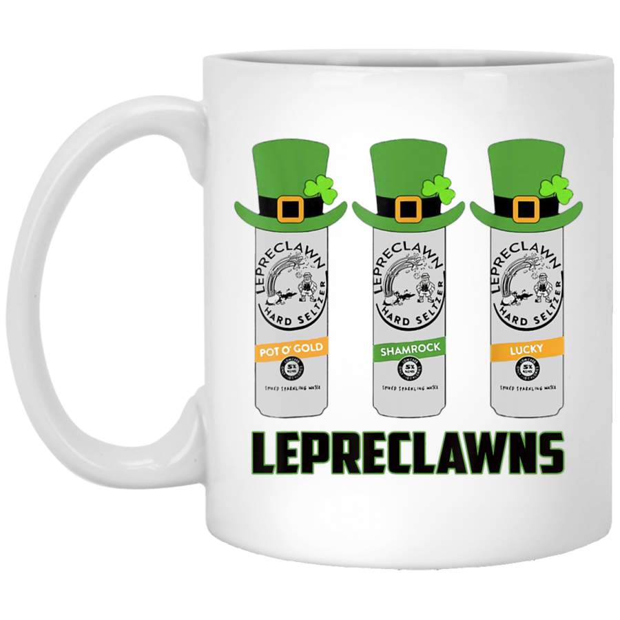 Lepreclawns Lucky Shamrock Drinking St Patricks Day Claw White Mug