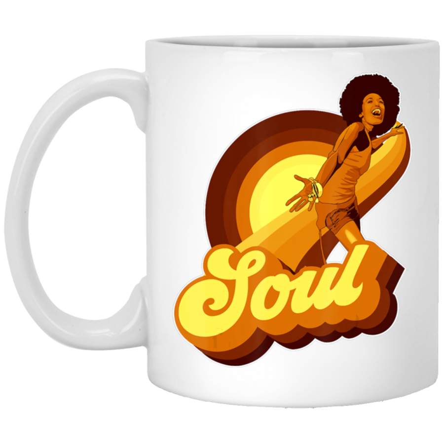 70s Funk Afro Soul Retro Vintage T- v2 White Mug