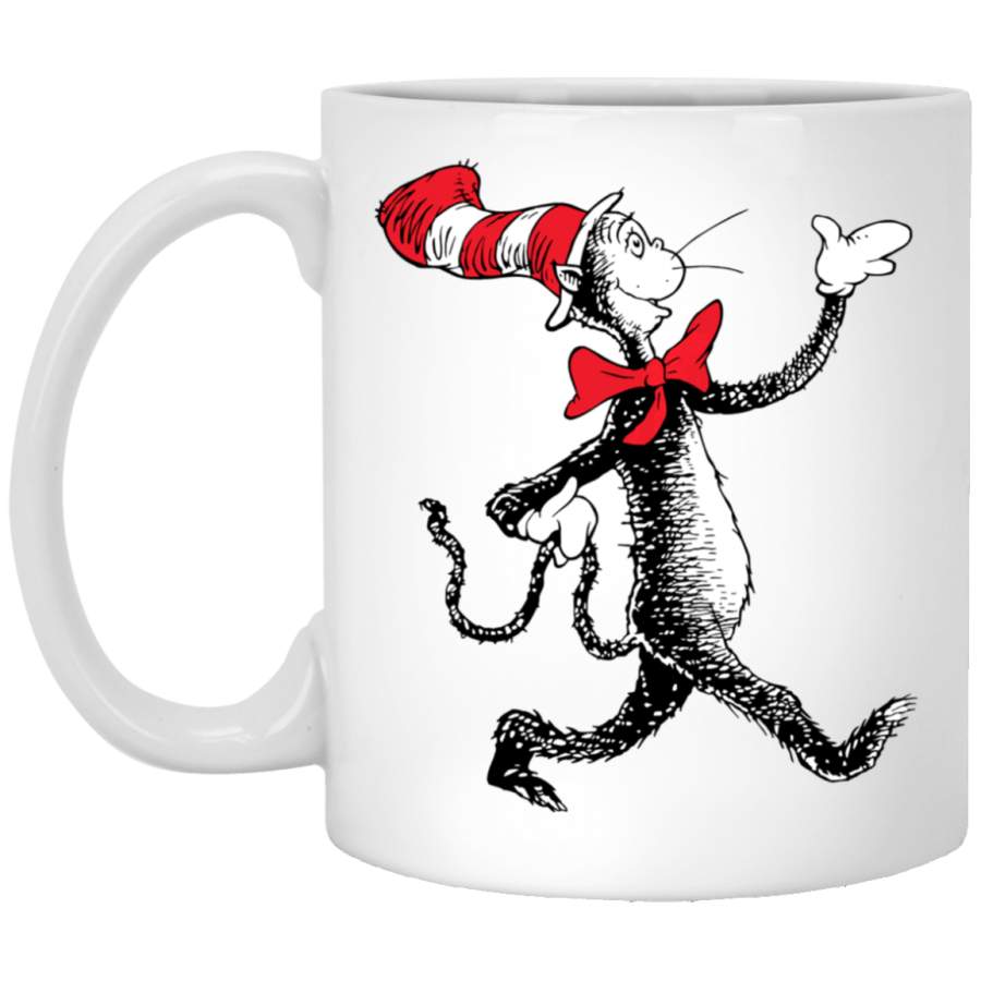 Dr. Seuss Strolling Cat T- White Mug