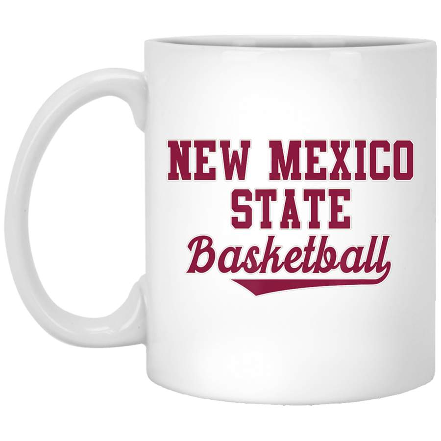 Classic New Mexico State Basketball White Mug