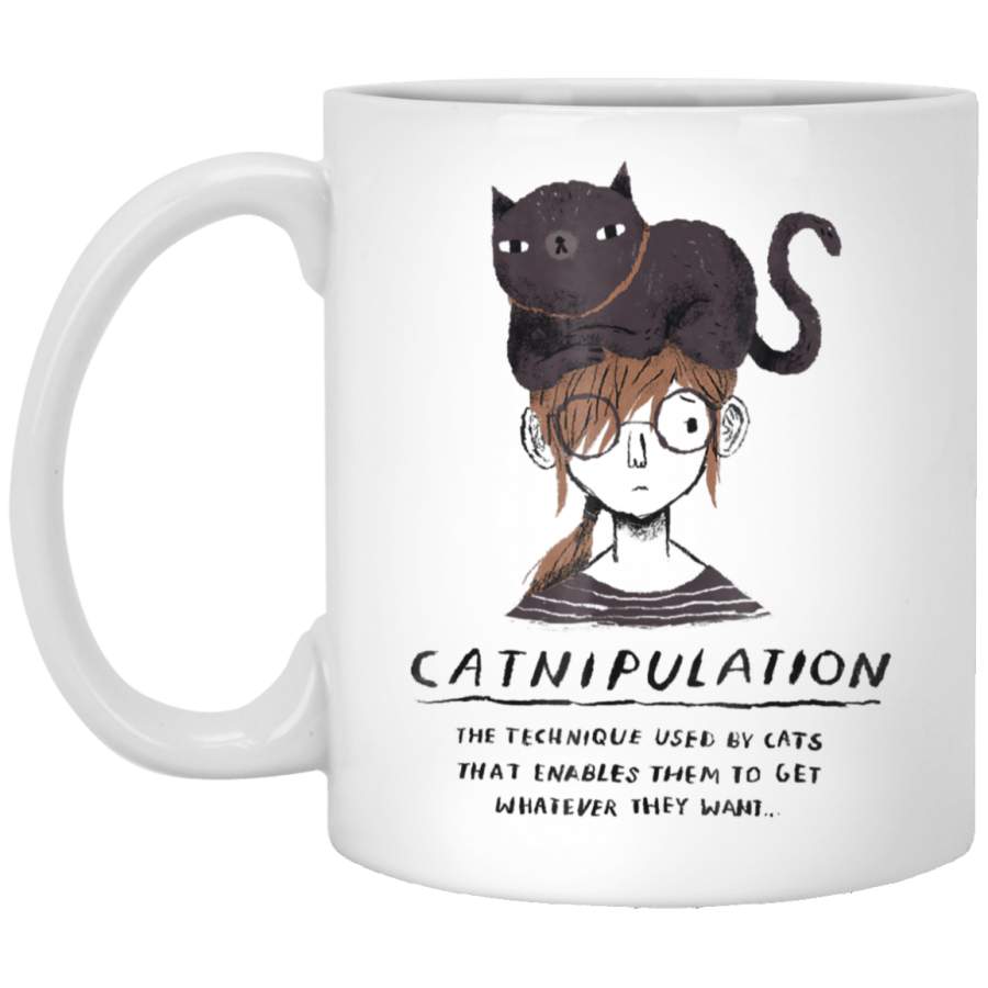 Catnipulation cat T- cat meme White Mug