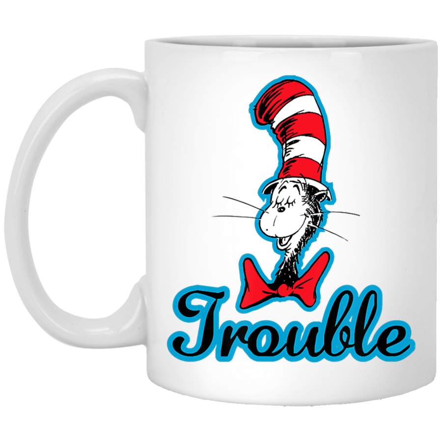 Dr. Seuss The Cat in the Hat Trouble T- White Mug