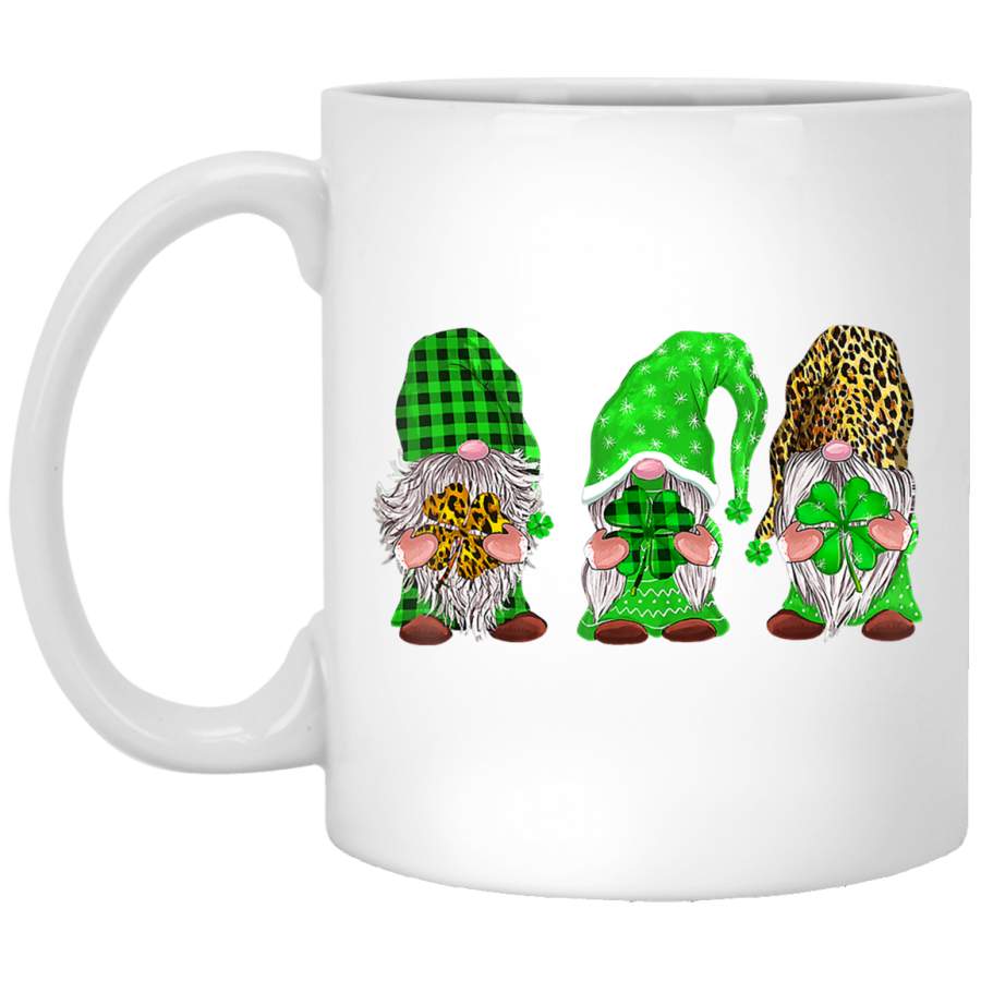 Leprechaun Irish Gnomes Leopard Plaid St Patrick’s Day Gifts White Mug