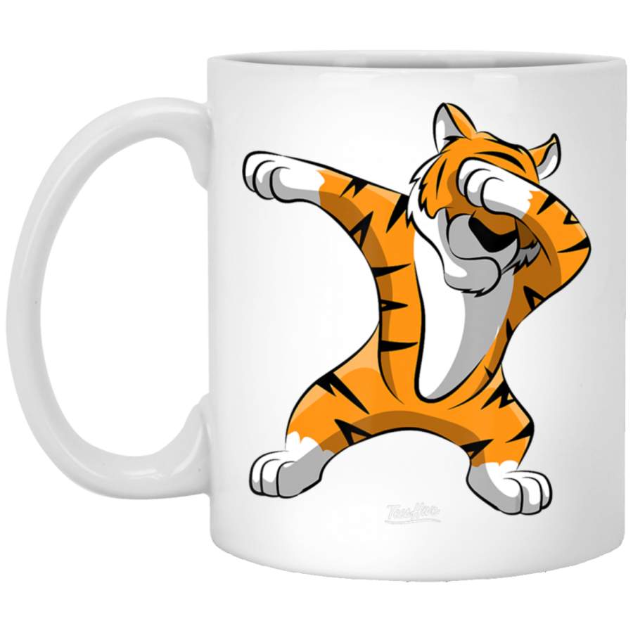 Dabbing Tiger Dab Tiger Safari Funny Tiger Animal White Mug