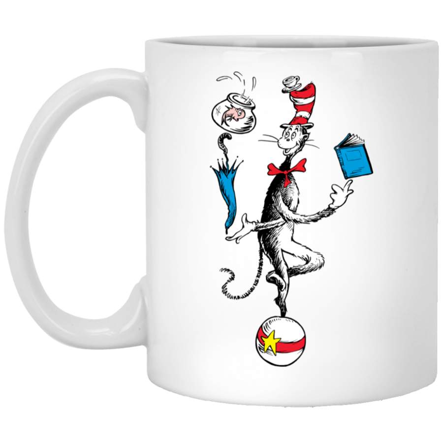 Dr. Seuss The Cat in the Hat Balancing Act T- White Mug