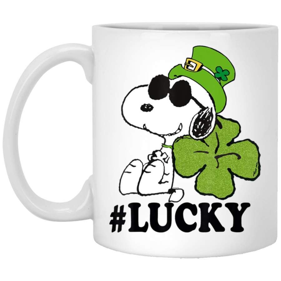 Peanuts St. Patrick’s Snoopy Lucky T- White Mug