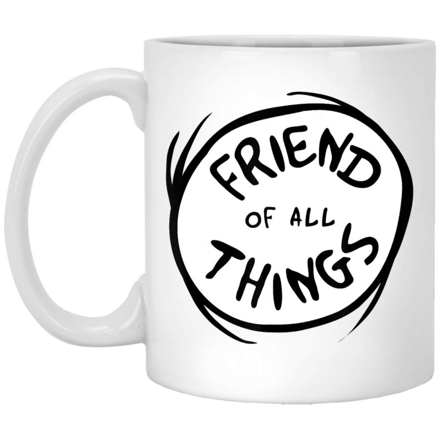 Dr. Seuss Friend of all Things Emblem RED T- White Mug