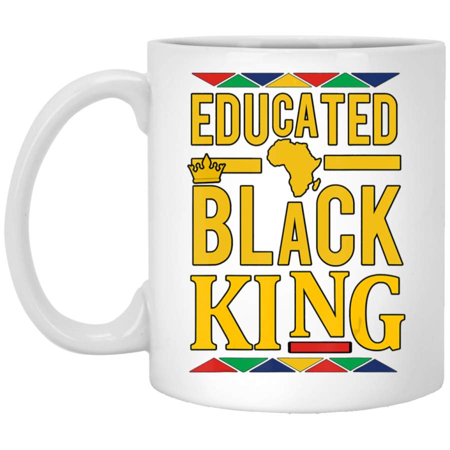 Dashiki Educated Black KING – African DNA Pride White Mug