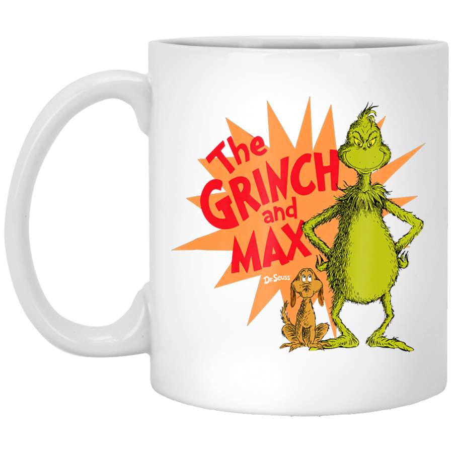 Dr. Seuss Grinch and Max Burst T- White Mug