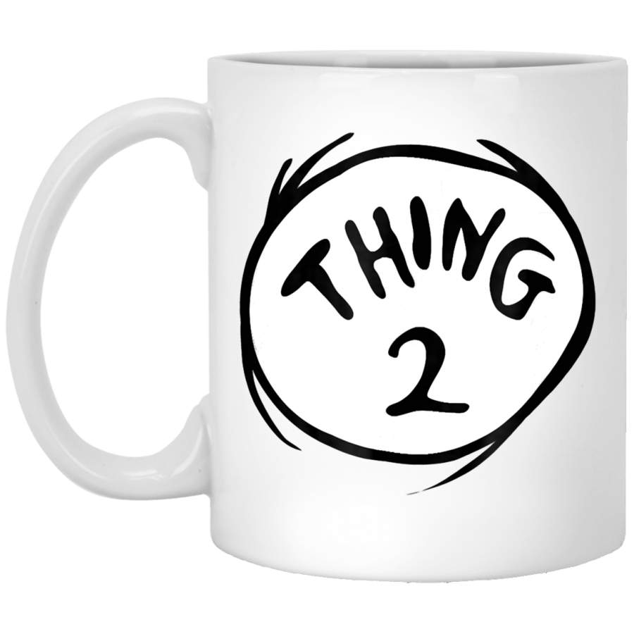 Dr. Seuss Thing 2 Emblem RED T- White Mug