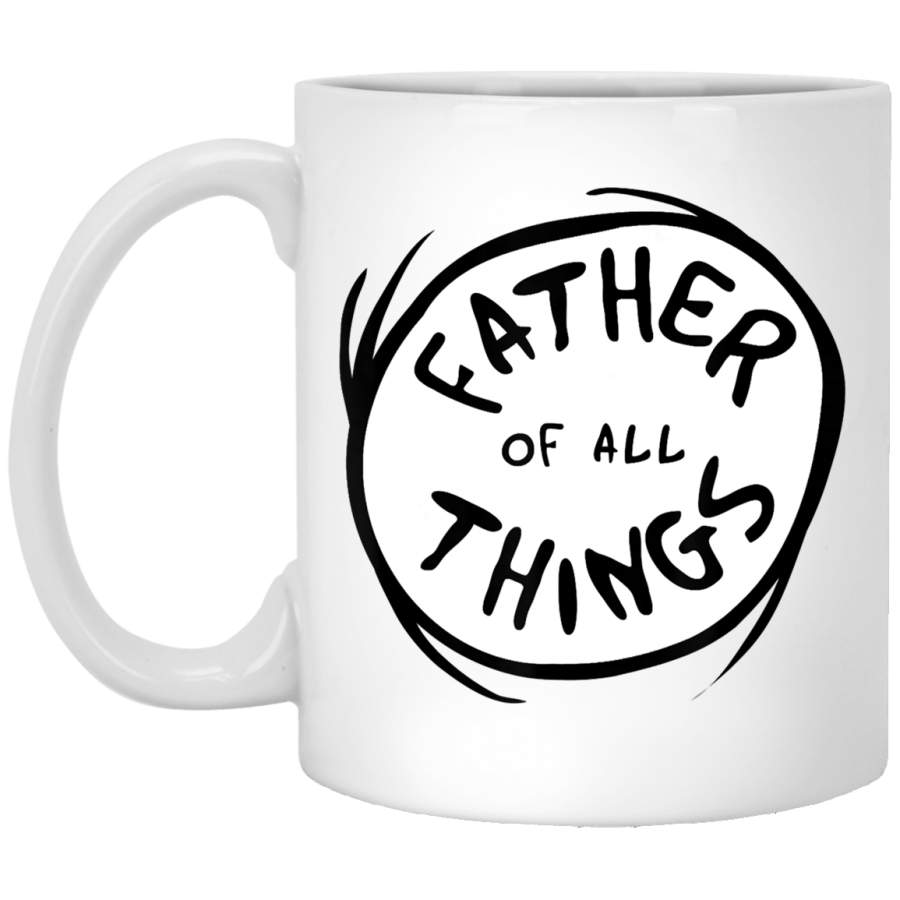 Dr. Seuss Father of all Things Emblem RED T- White Mug