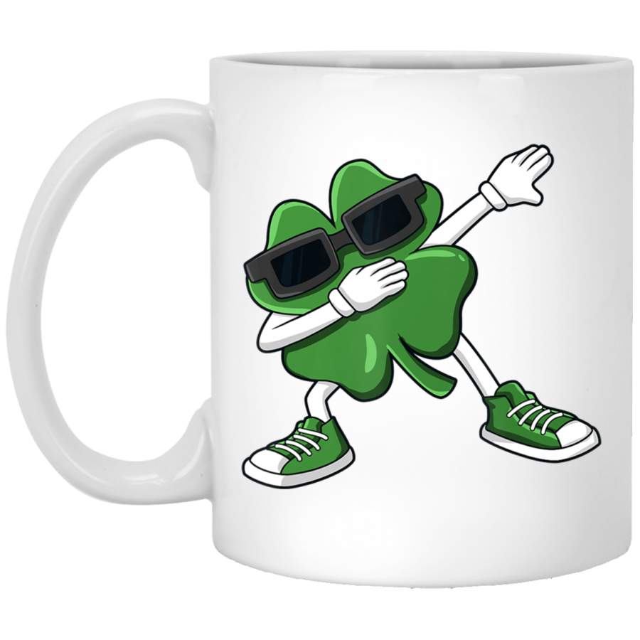 Dabbing Shamrock St Patrick’s Day Funny Boys Girls Kids Dab White Mug