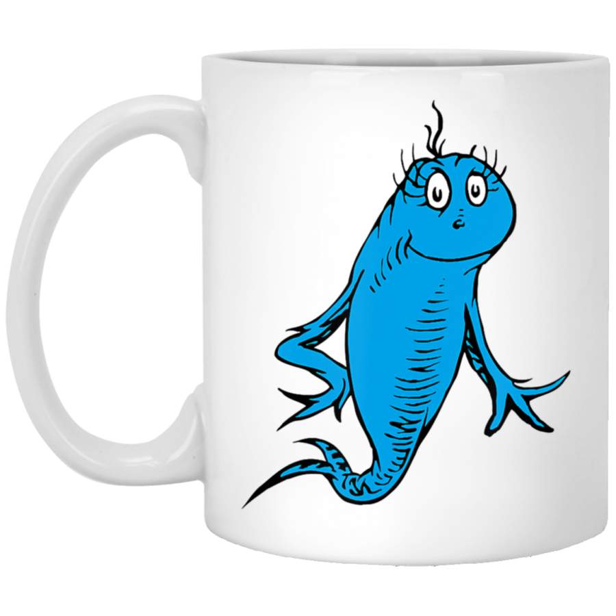 Dr. Seuss Blue Fish T- White Mug