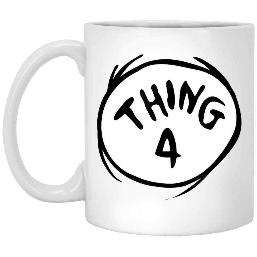 Dr. Seuss Thing 4 Emblem RED T- White Mug