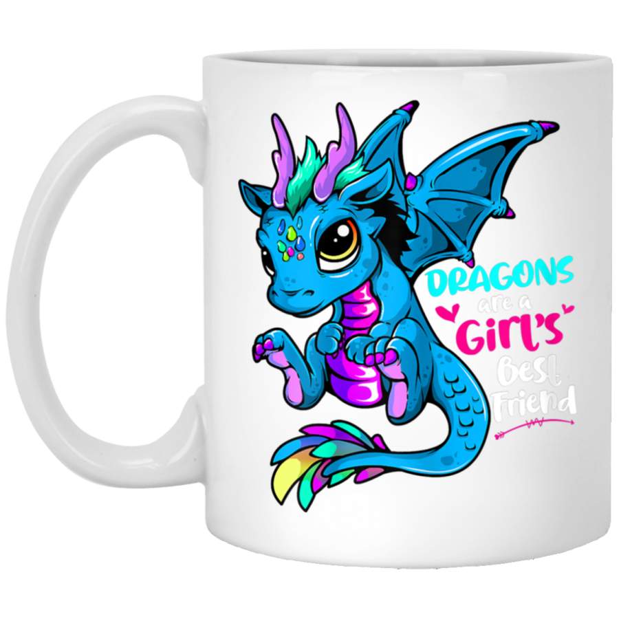 Dragons Are A Girl’s Best Friend For Women and Girls White Mug