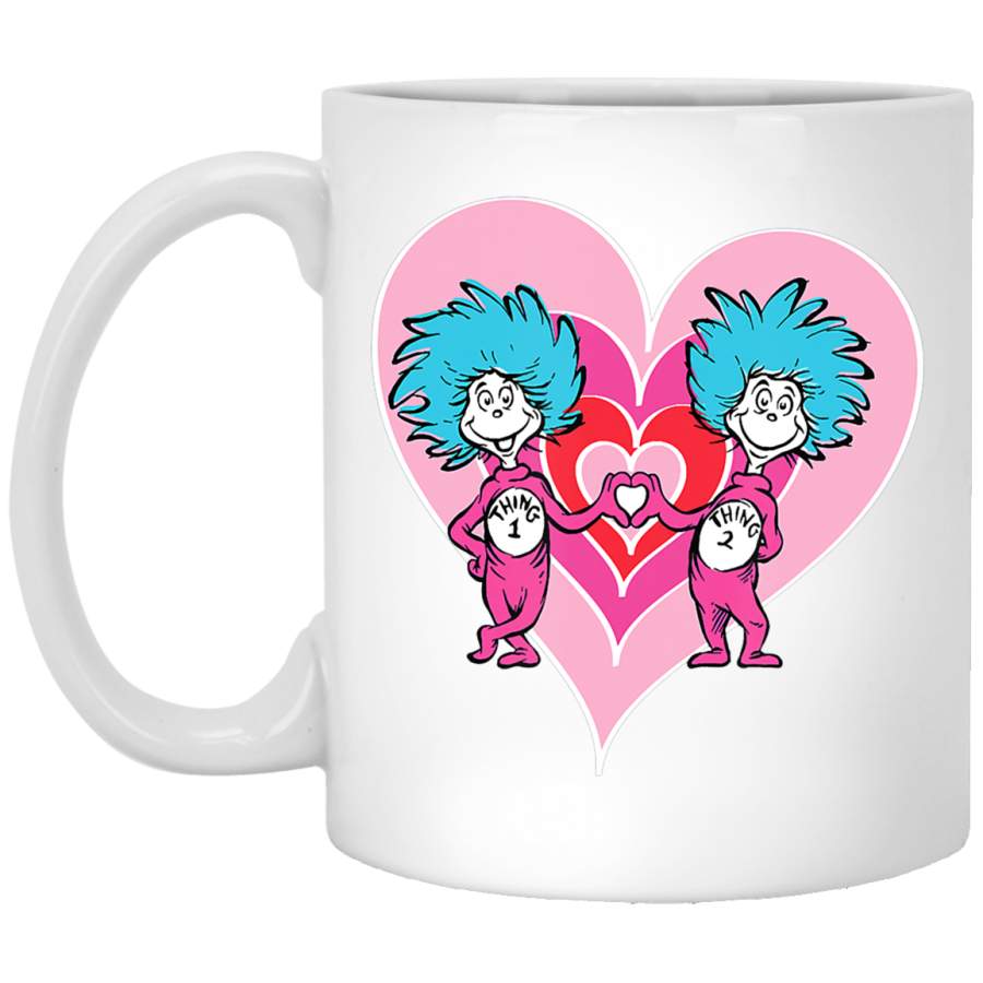 Dr. Seuss Thing 1 Thing 2 Love T- White Mug