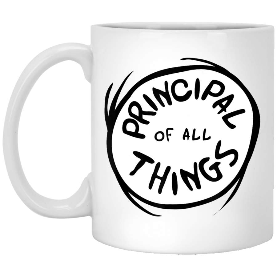 Dr. Seuss Principal of all Things Emblem RED T- White Mug