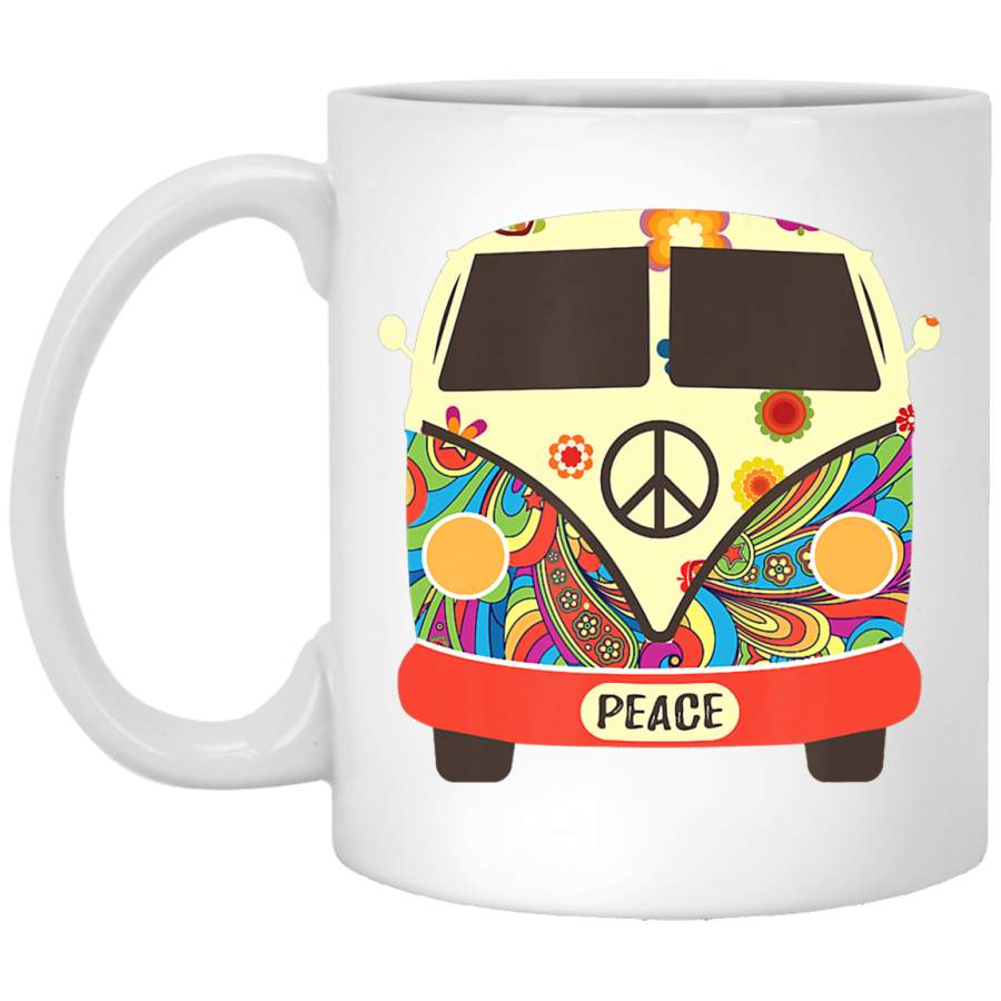 Hippie Hippies Peace Vintage Retro Costume Hippy Gift White Mug