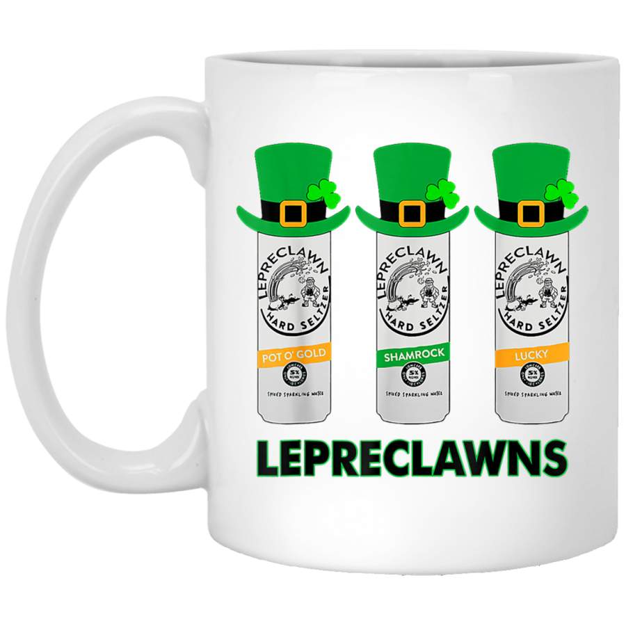 Lepreclawns Lucky Shamrock Drinking St Patrick’s Day White Mug