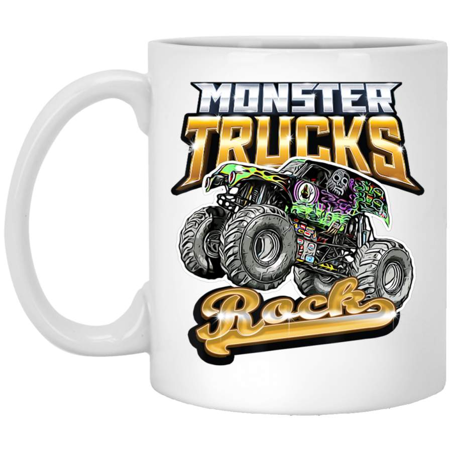 Monster Truck White Mug