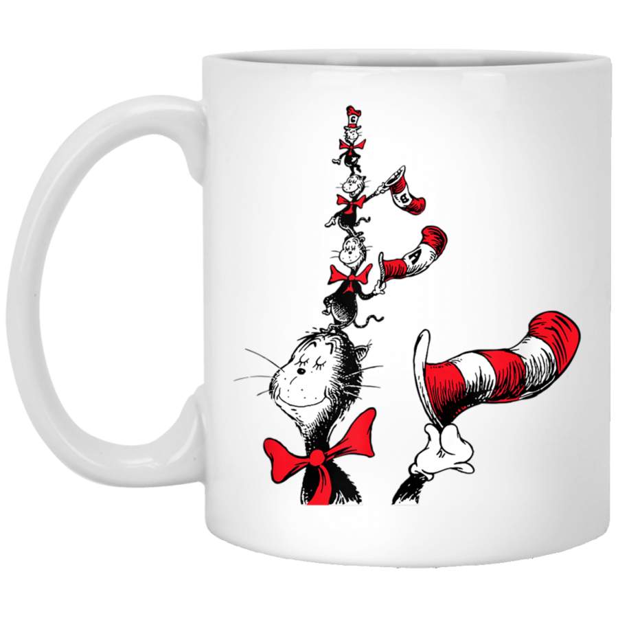 Dr Seuss Cats Under the Hat White Mug