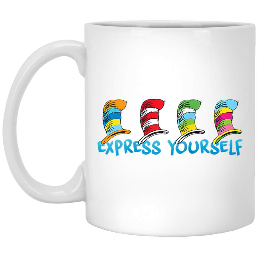 Dr Seuss Express Yourself Raglan Baseball Tee_1 White Mug