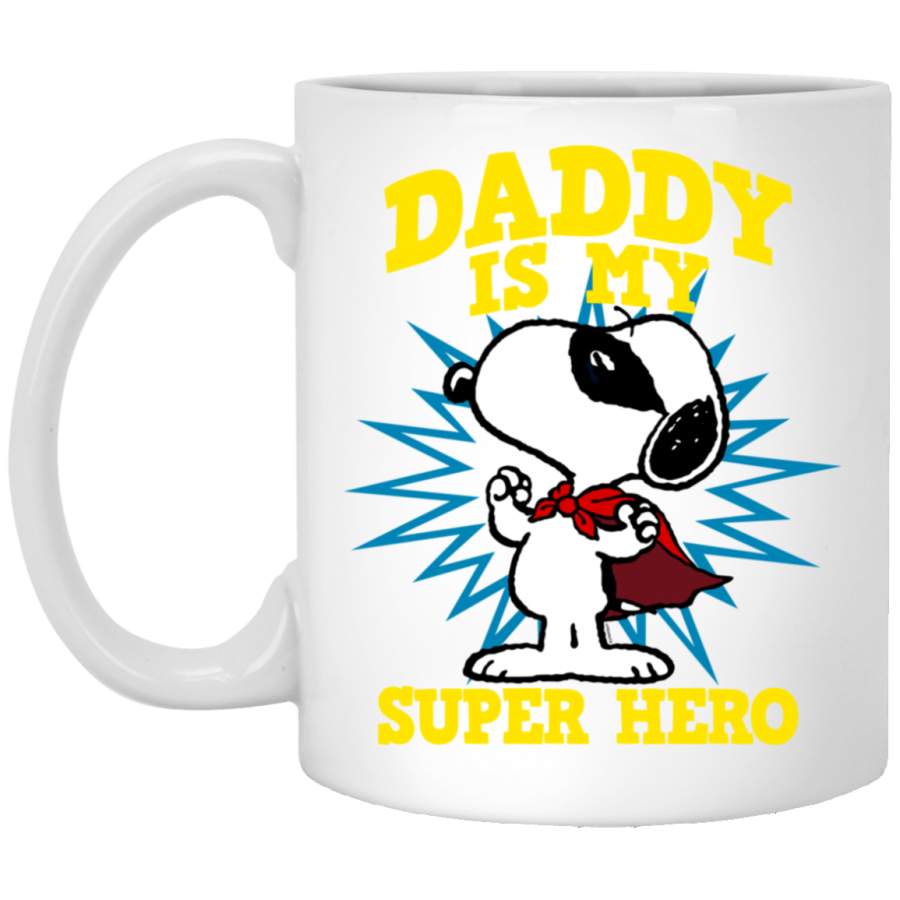 Peanuts Daddy is my super hero Snoopy T- White Mug