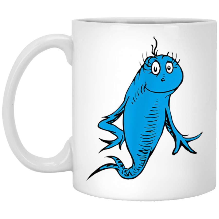 Dr Seuss Blue Fish White Mug