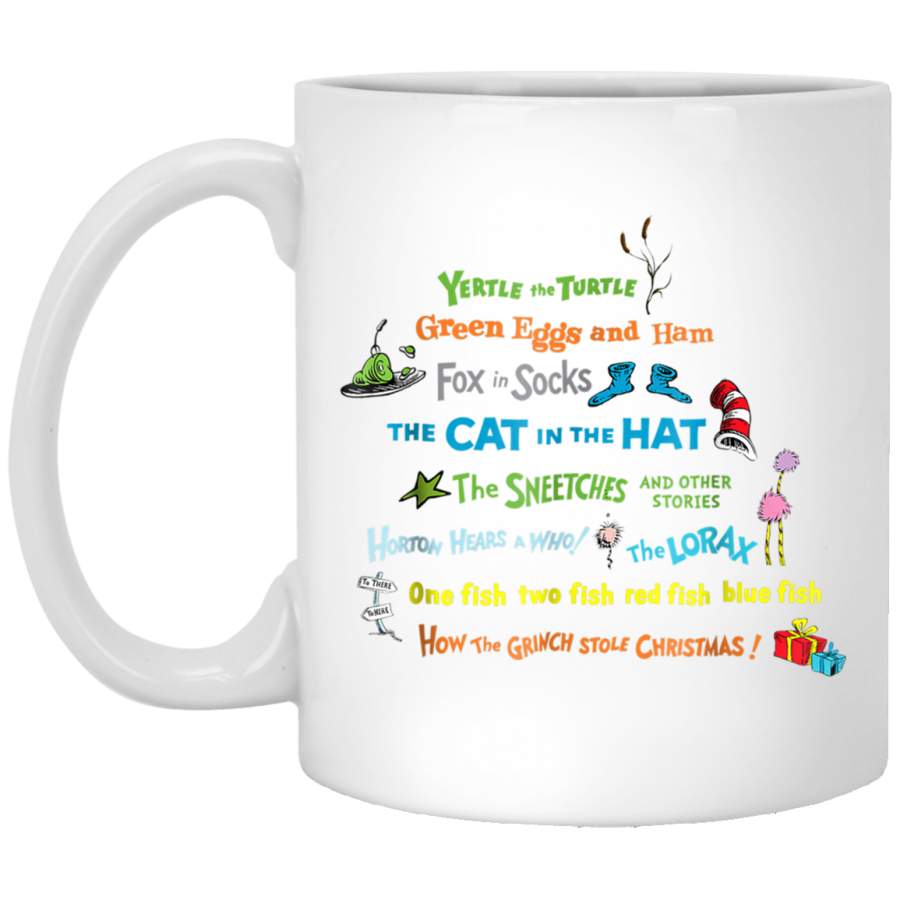 Dr Seuss Book Title White Mug