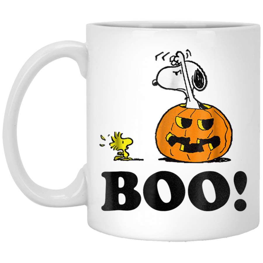 Peanuts Halloween Snoopy Woodstock BOO! White Mug