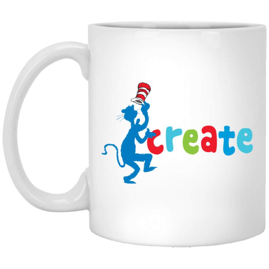 Dr Seuss Create Like The Cat _1 White Mug