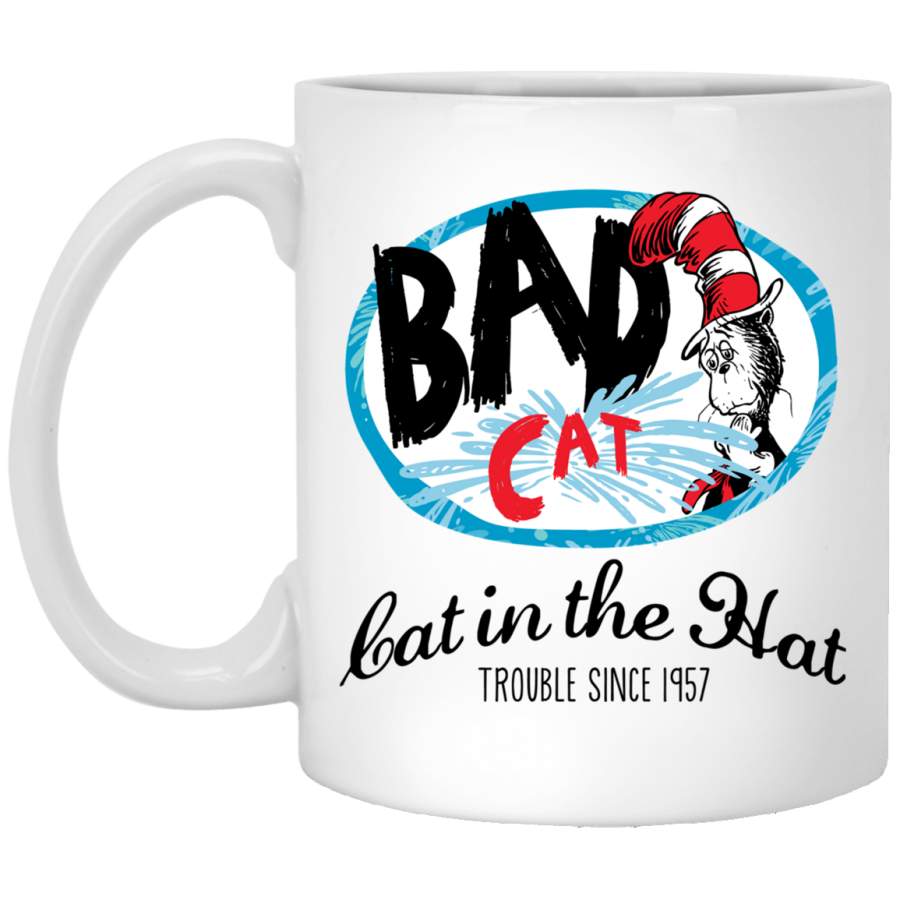 Dr Seuss Bad Cat Since 1957 White Mug