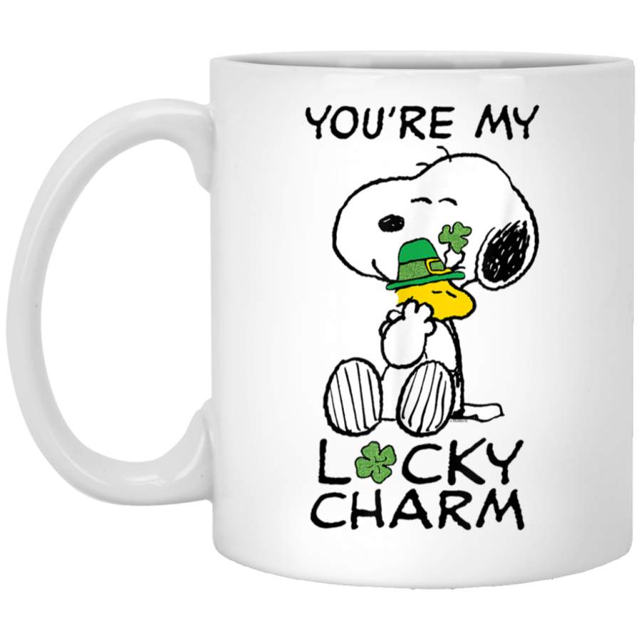 Peanuts St. Patrick’s Snoopy Lucky Charm Clover T- White Mug