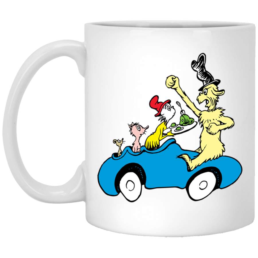 Dr Seuss Green Eggs and Ham Car Pullover White Mug