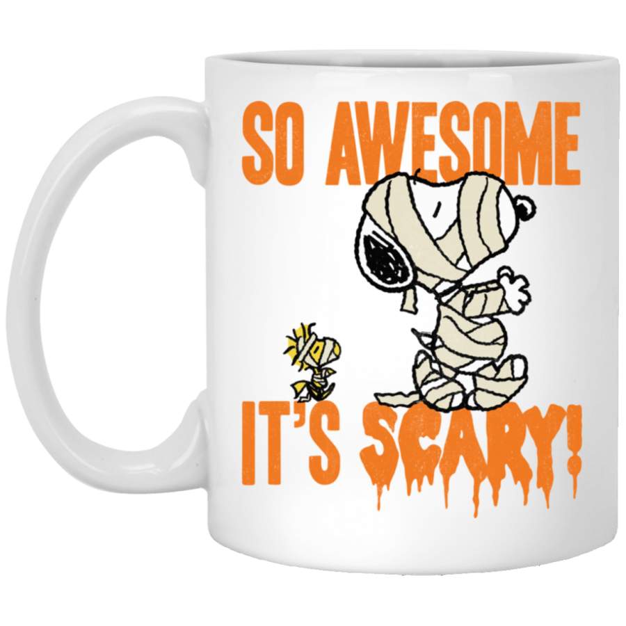 Peanuts Halloween Snoopy Scary Mummy Pullover White Mug