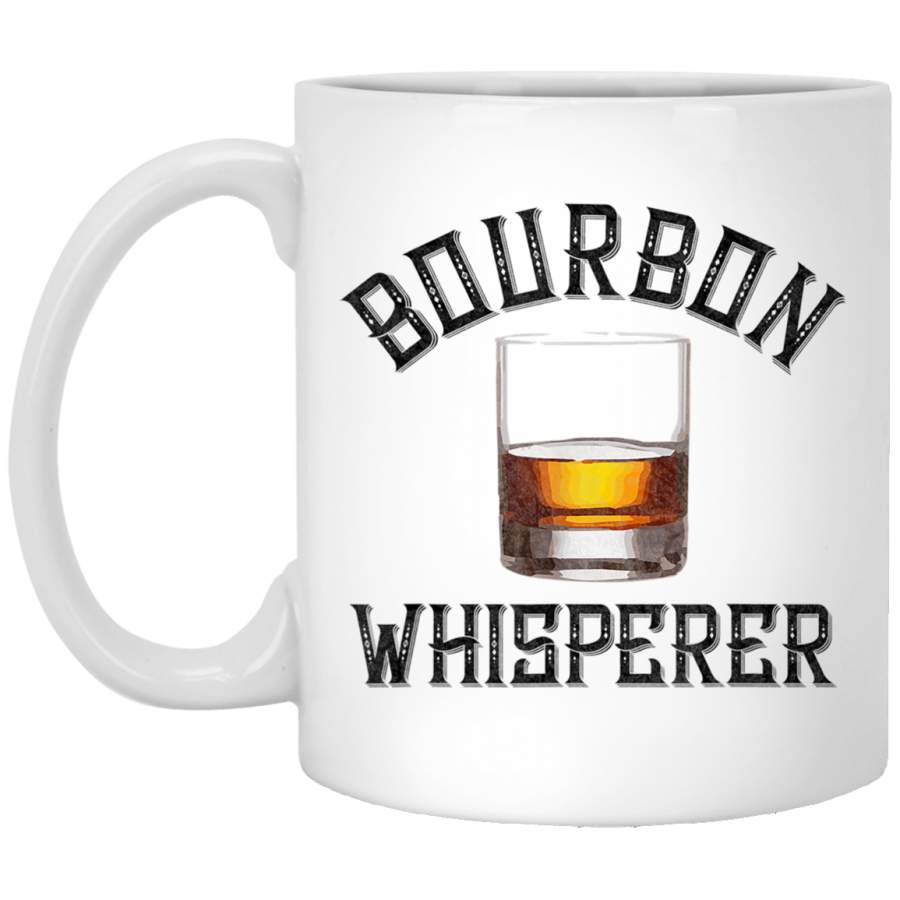 Bourbon Whisperer Funny Drinking Whiskey Gift With Sayings White Mug