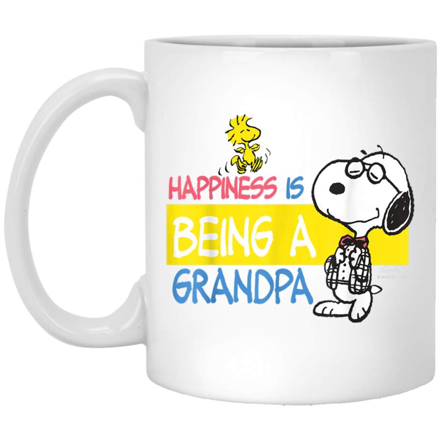 Peanuts Snoopy Happiness is Being A Grandpa White Mug