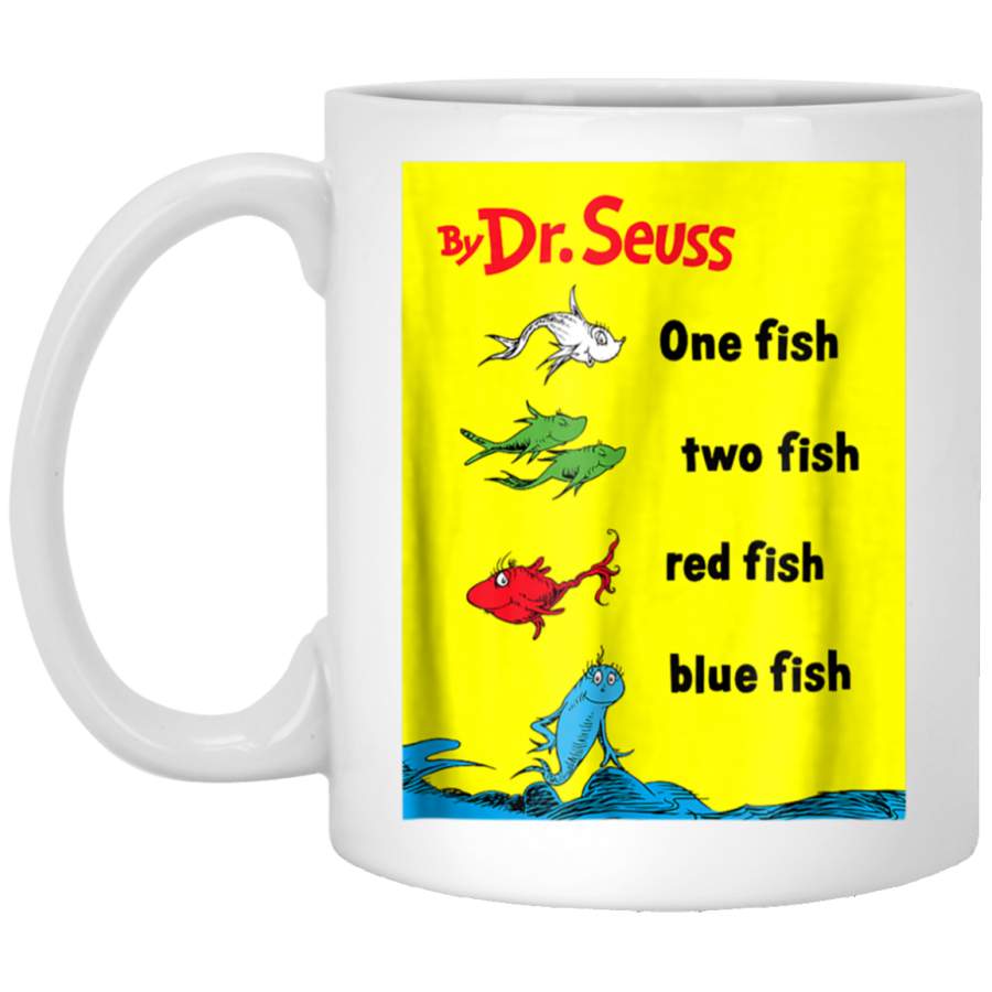 Dr Seuss One Fish Two Fish Book Cover White Mug