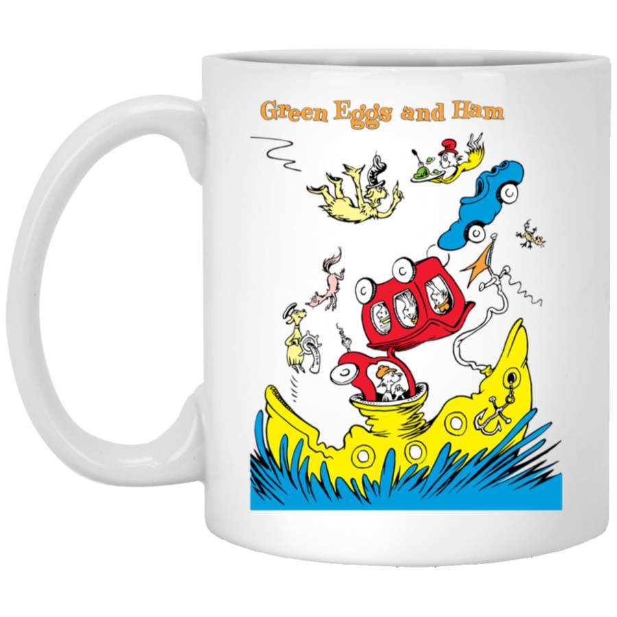 Dr Seuss Green Eggs and Ham Boat Pullover White Mug