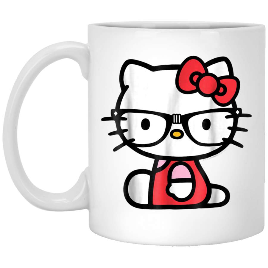 Hello Kitty Nerd Glasses Tee White Mug